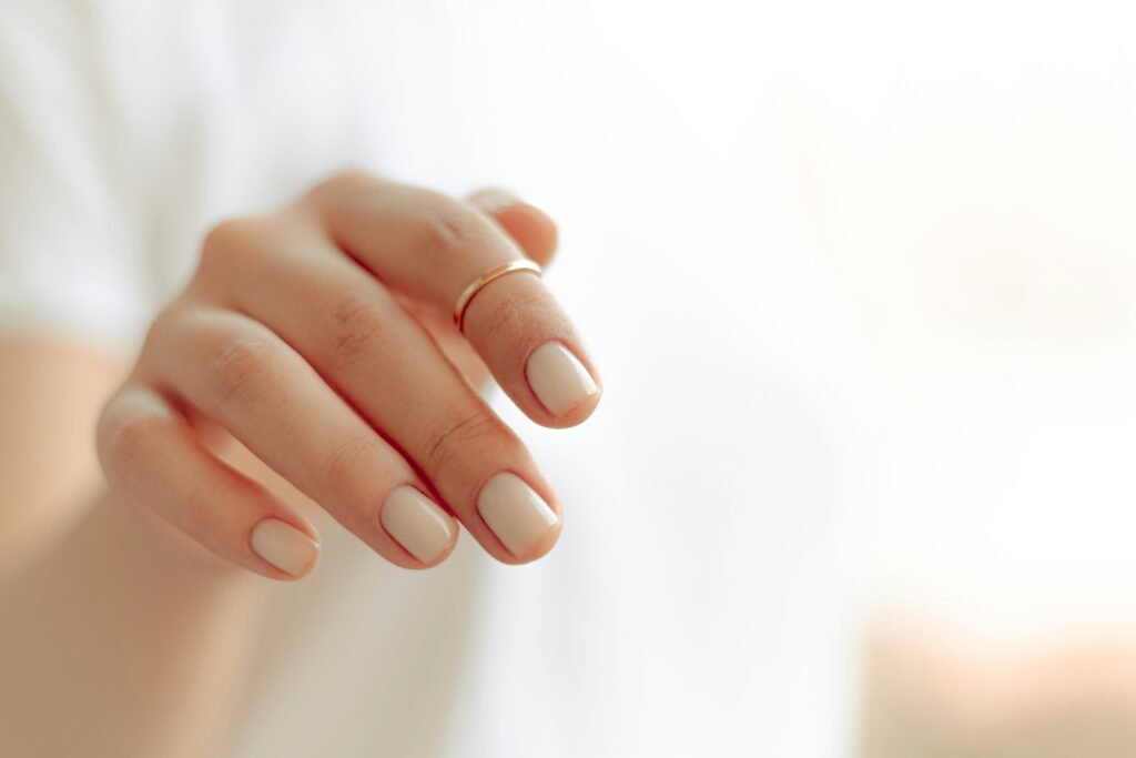 Hands with neatly cared-for natural nails