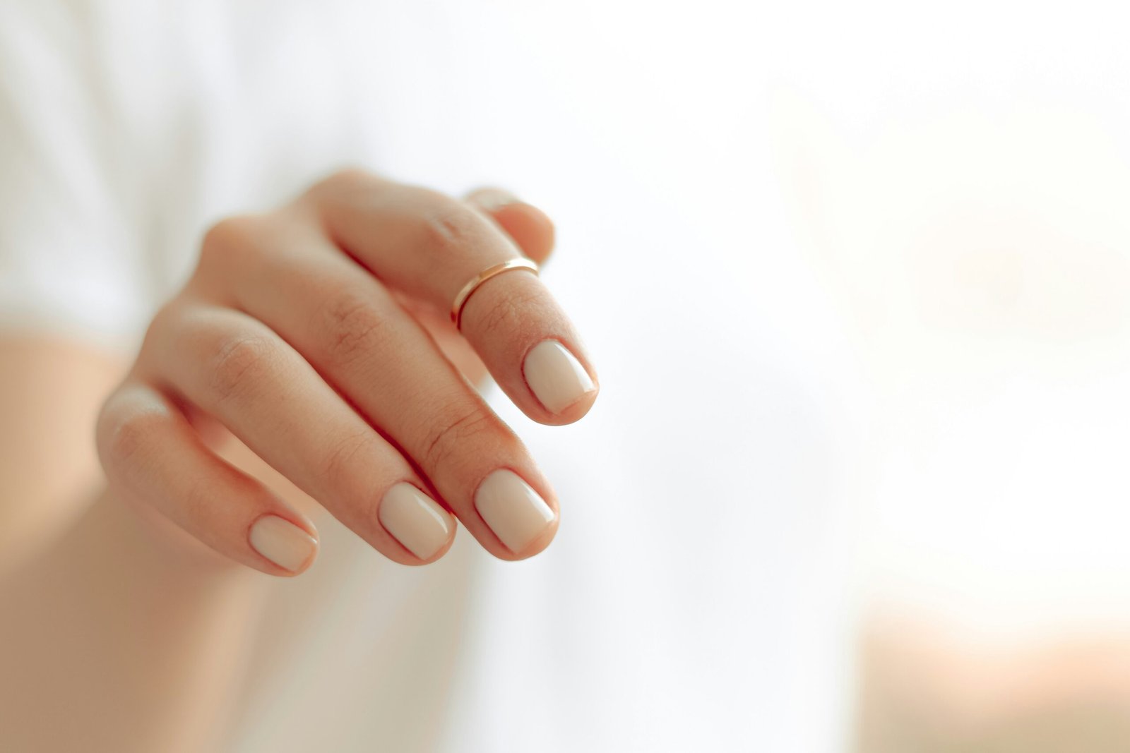 Hands with neatly cared-for natural nails