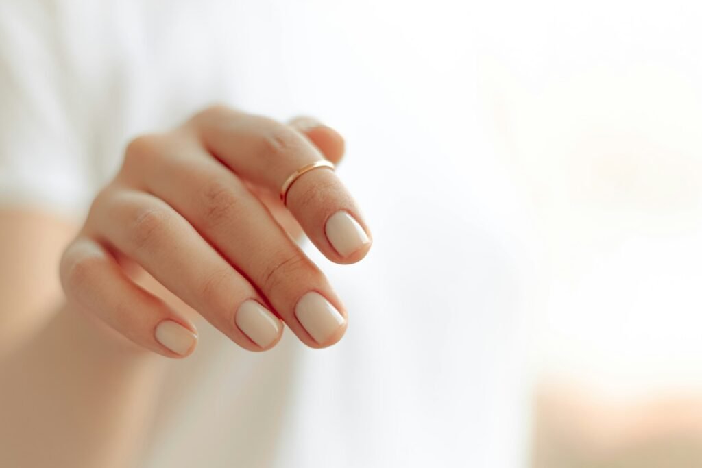 Healthy natural nails and clean manicure care